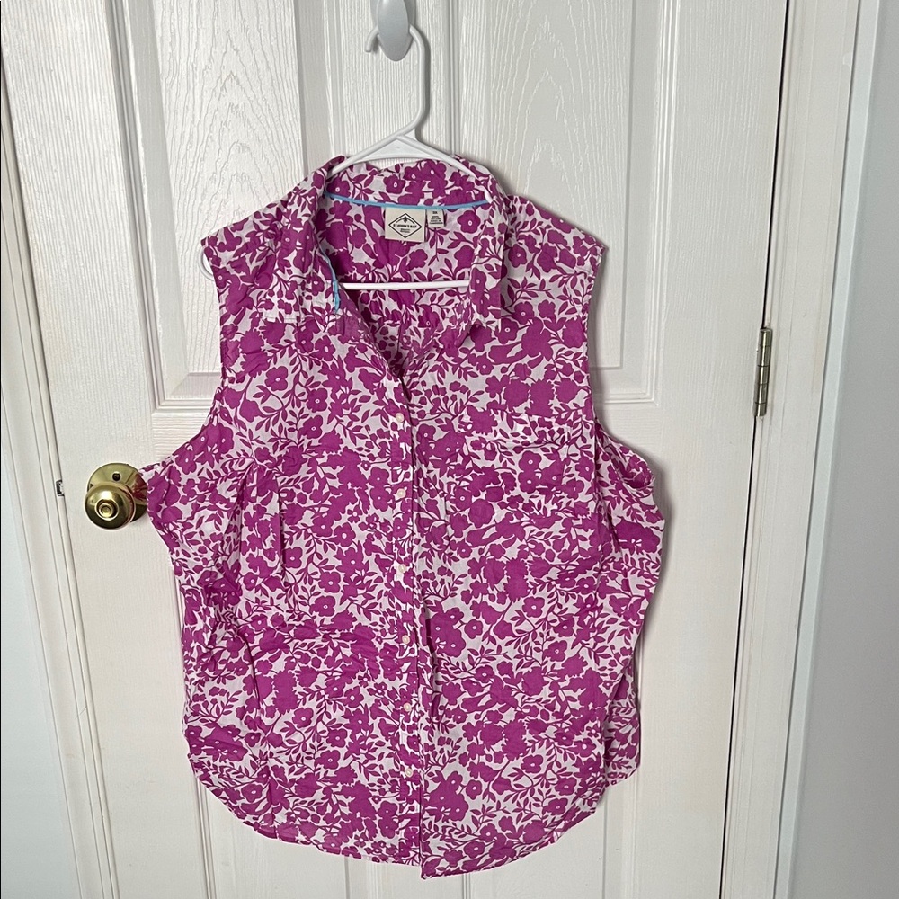 St. John's Bay Purple Floral Button Down Shirt